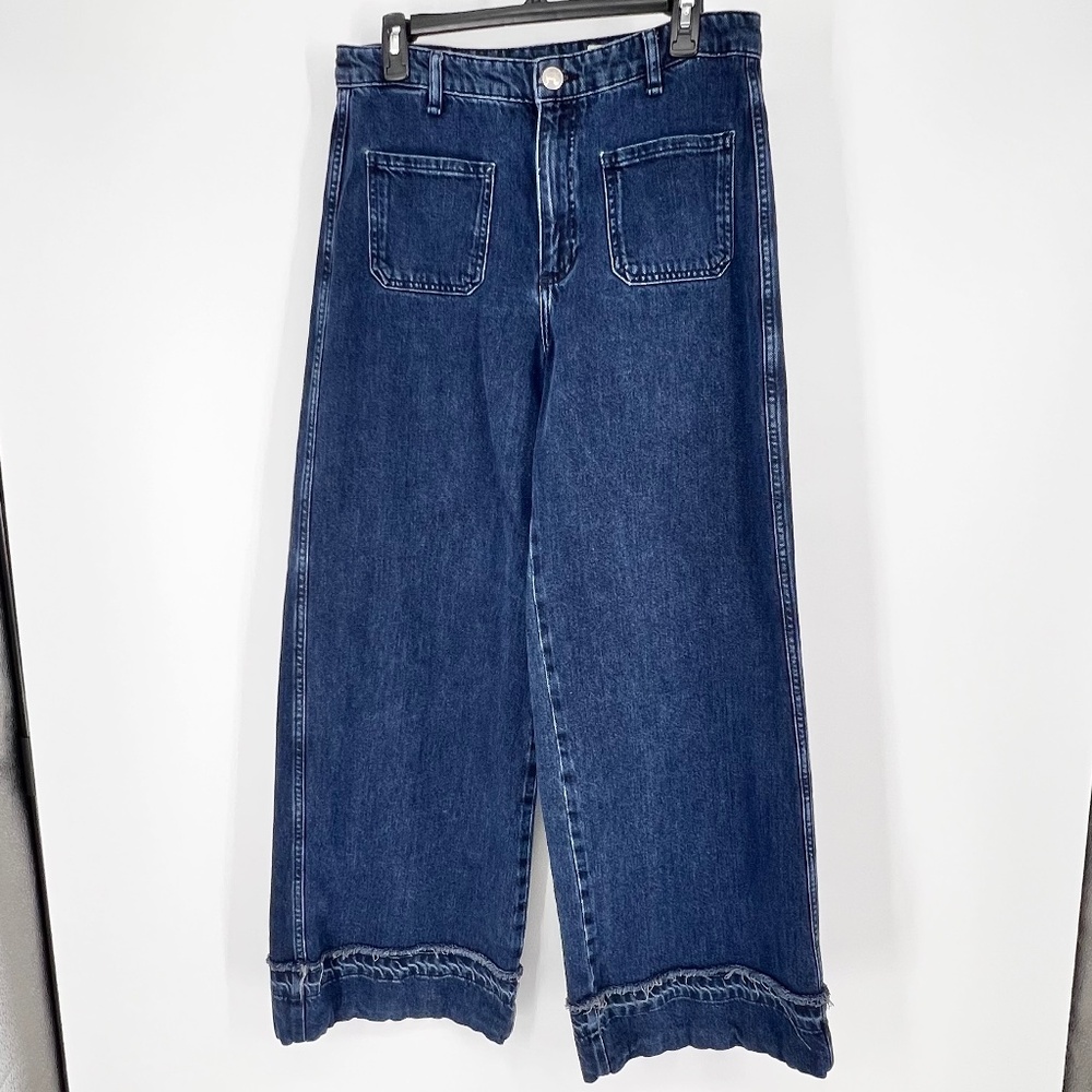 Rag & Bone Marina High Rise Wide Leg Dark Navy Recycled Denim Jeans 28